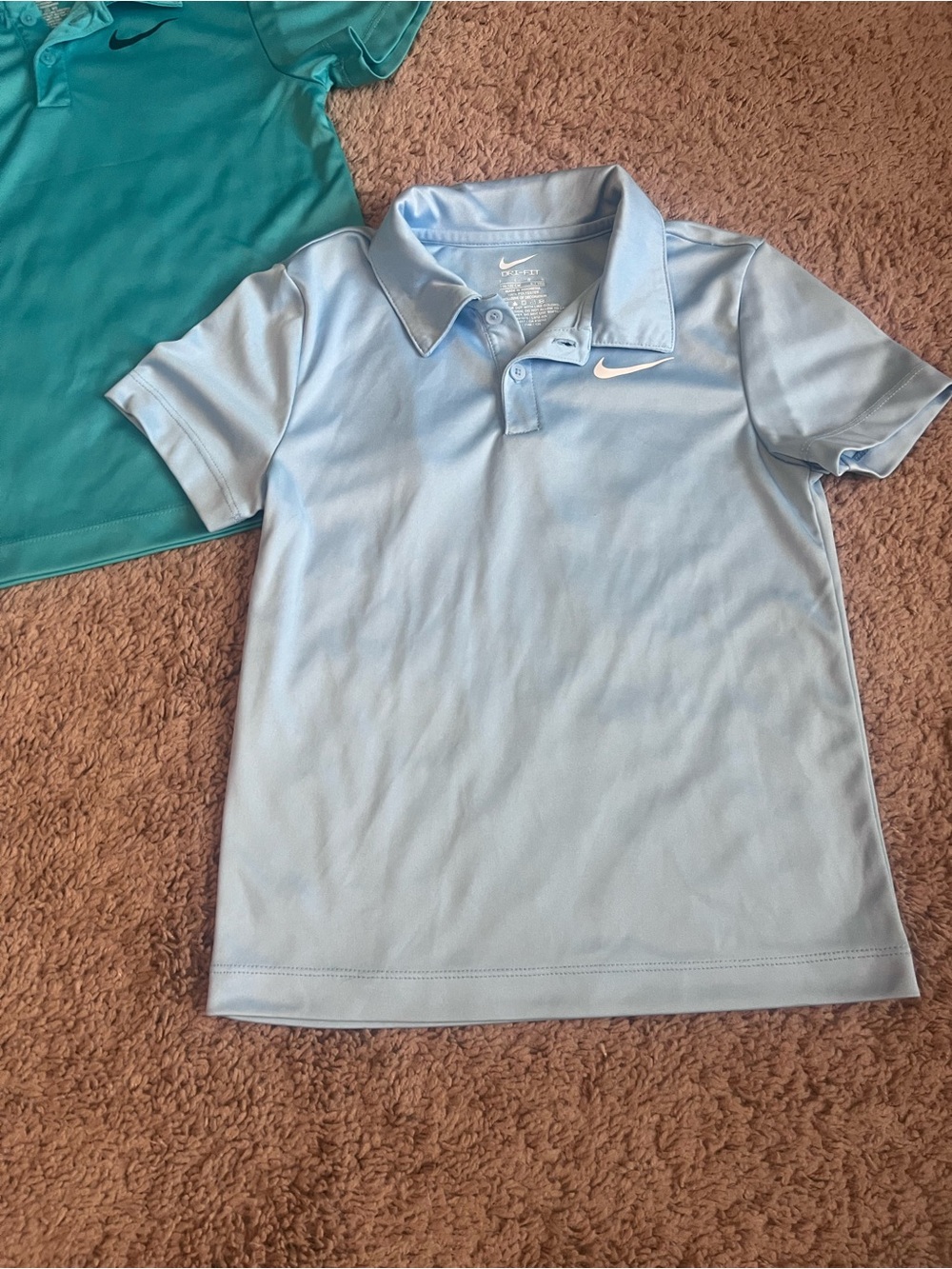 Nike Kids' Polo Bundle in Teal, Light Blue and Tan - Picture 3 of 7